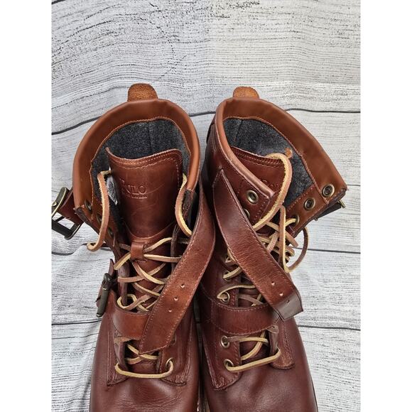 Polo by Ralph Lauren Brown Leather Combat Boots - Men\'s main image 7